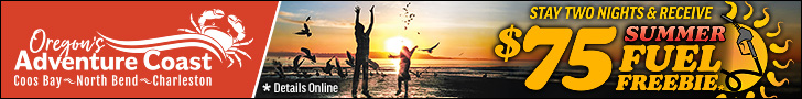 Stay two nights and receive a $75 Summer Fuel Freebie — Oregon&rsquo;s Adventure Coast, Coos Bay, North Bend, Charleston.