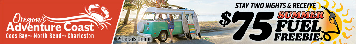 Stay two nights and receive a $75 Summer Fuel Freebie — Oregon&rsquo;s Adventure Coast, Coos Bay, North Bend, Charleston.