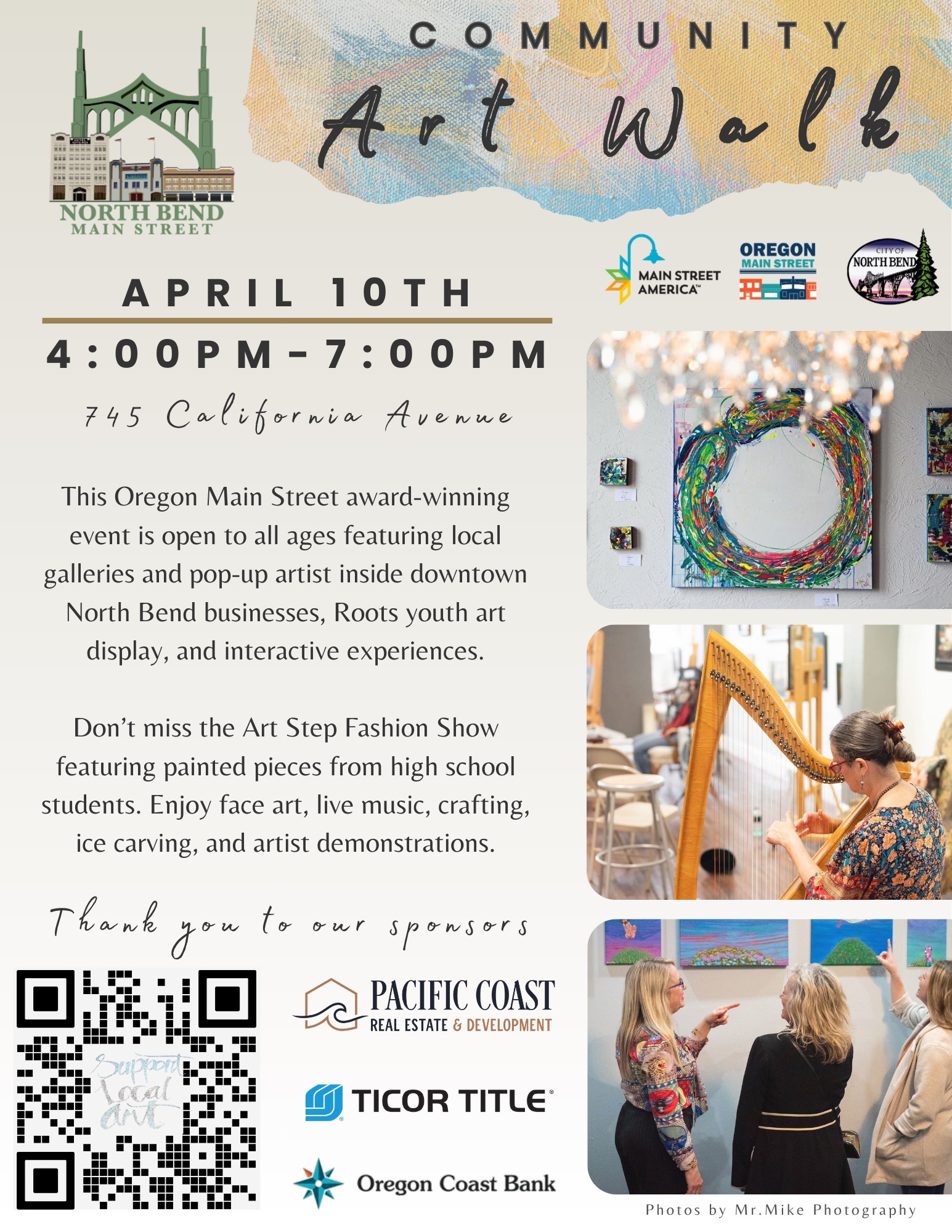 Art Walk Schedule of Events with QR Code