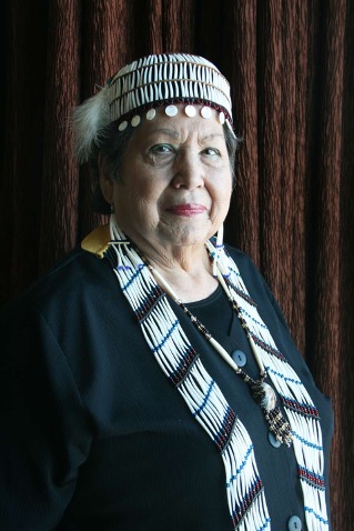 Photograph of Tribal Elder Anna Campbell, Quuiich (Lower Umpqua) - Photographer Morgan Gaines