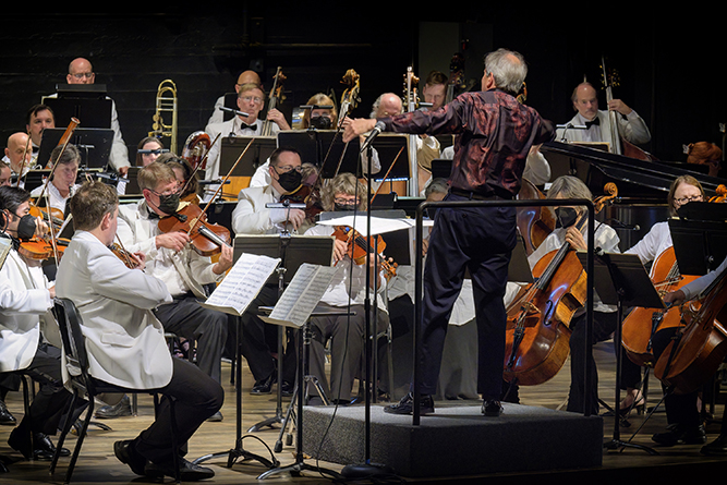 The 80 Member Festival Orchestra fills Marshfield High with souring sounds.