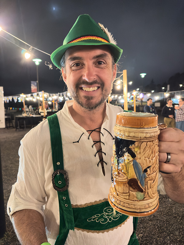 Man holding beer stein