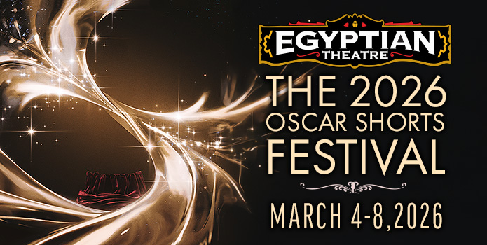 Egyptian Theatre 2026 Oscar Shorts Film Festival Page Header with Oscar Statue