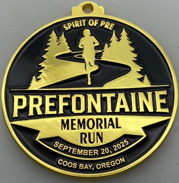 Image of the Prefontaine Memorial Run medal.