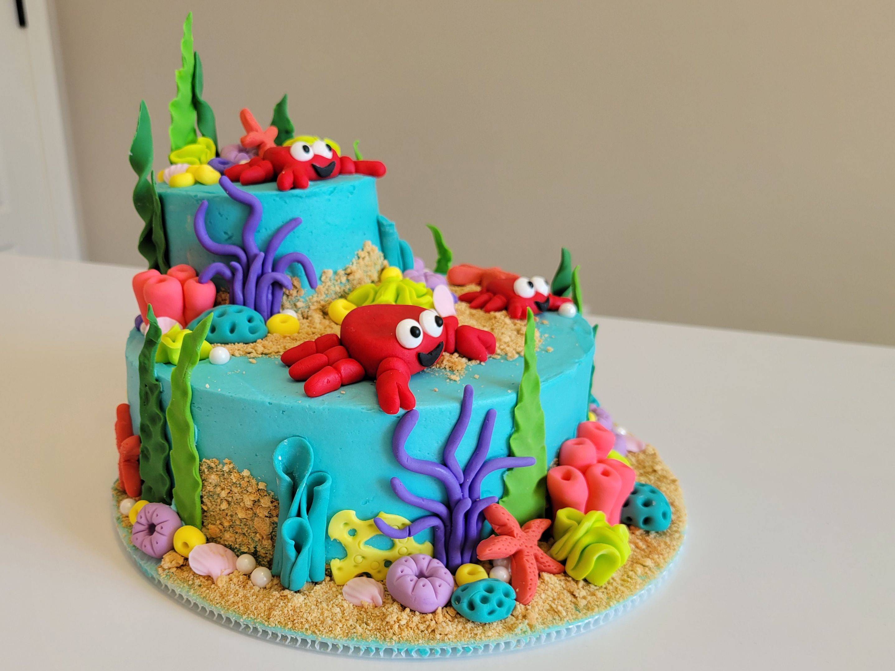 Crab themed birthday cake | Bug birthday cakes, Crab birthday cakes, Themed  birthday cakes